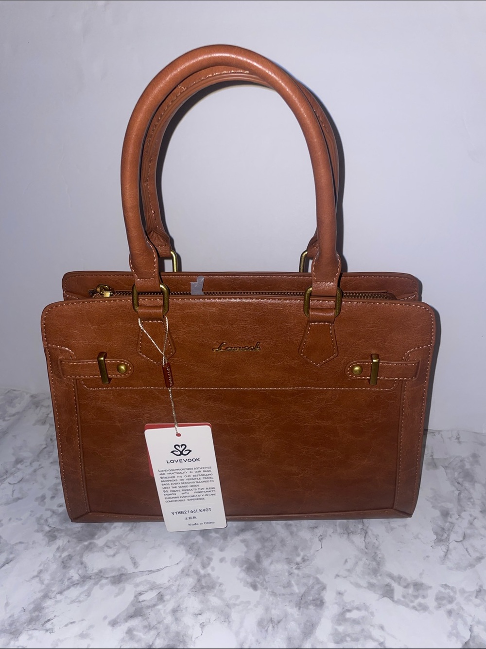 Classic Tan Structured Satchel by